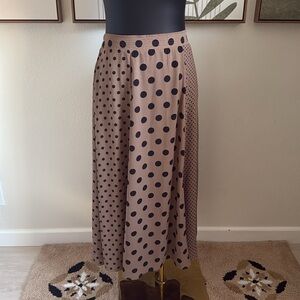 DR2 A-Line Skirt with Black Polka Dots